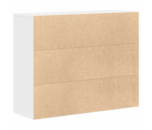 Aparador de madera contrachapada blanco 88x30x70 cm
