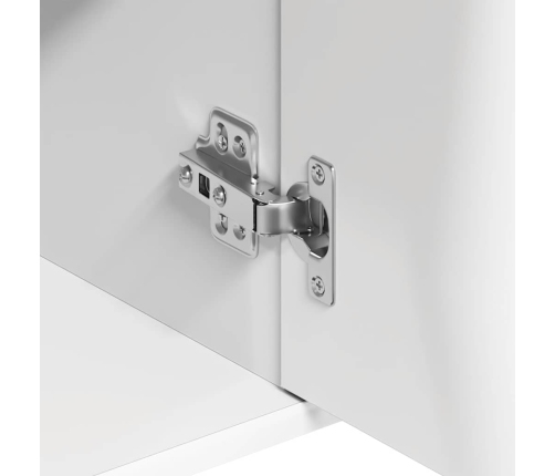 Aparador de madera contrachapada blanco 88x30x70 cm