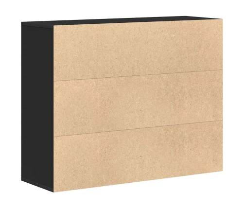 Aparador de madera contrachapada negro 88x30x70 cm