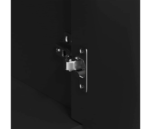 Aparador de madera contrachapada negro 88x30x70 cm