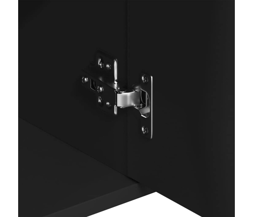 Aparador de madera contrachapada negro 88x30x70 cm