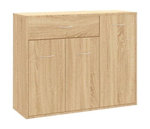 Aparador de madera contrachapada color roble Sonoma 88x30x70 cm