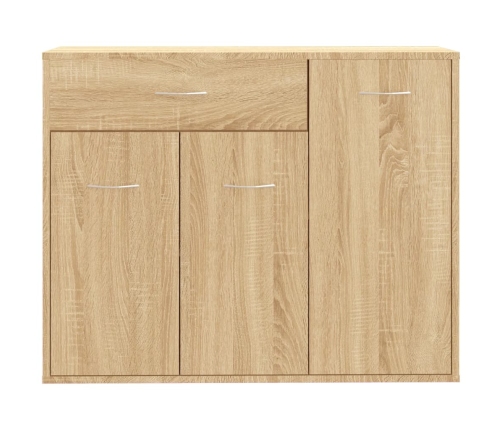 Aparador de madera contrachapada color roble Sonoma 88x30x70 cm