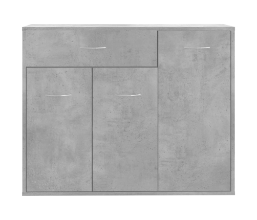 Aparador de madera contrachapada gris hormigón 88x30x70 cm