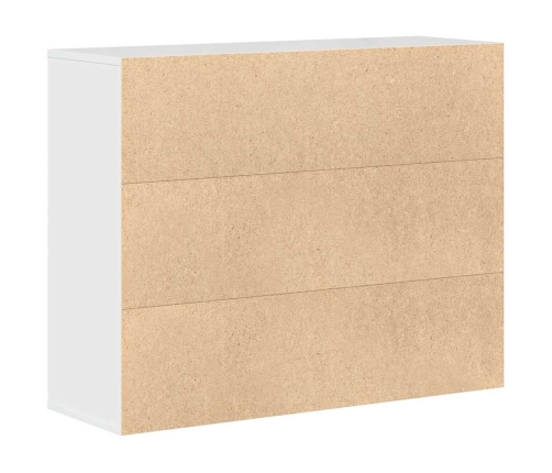 Aparador de madera contrachapada blanco brillante 88x30x70 cm