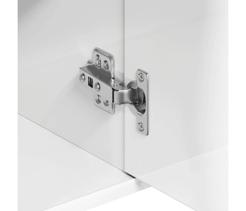 Aparador de madera contrachapada blanco brillante 88x30x70 cm