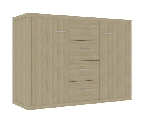 Aparador de madera contrachapada color roble Sonoma 60x30x70 cm