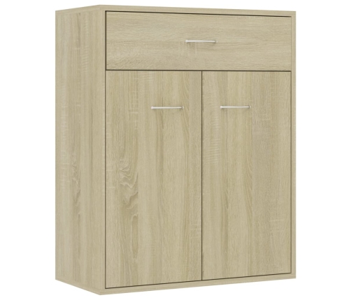 Aparador de madera contrachapada color roble Sonoma 60x30x75 cm