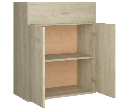 Aparador de madera contrachapada color roble Sonoma 60x30x75 cm