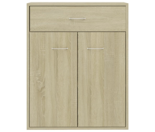 Aparador de madera contrachapada color roble Sonoma 60x30x75 cm