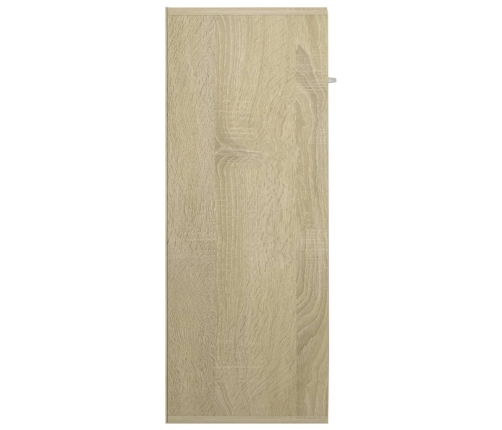 Aparador madera contrachapada blanco y roble Sonoma 60x30x75 cm