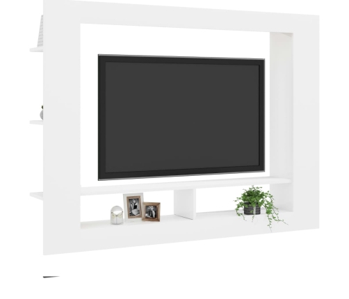 Mueble para TV madera contrachapada blanco 152x22x113 cm