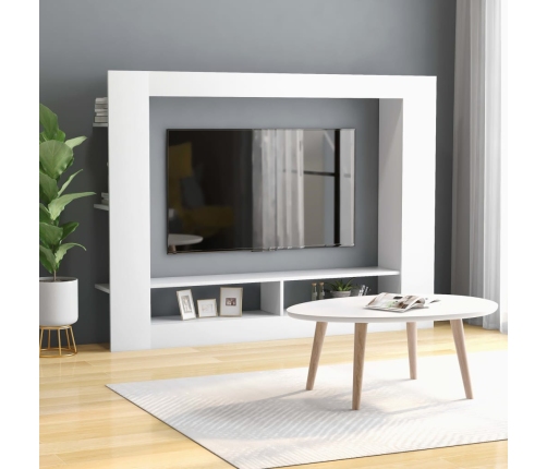 Mueble para TV madera contrachapada blanco 152x22x113 cm