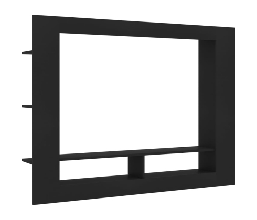 Mueble para TV madera contrachapada negro 152x22x113 cm