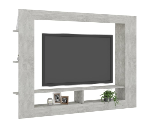 Mueble de TV madera contrachapada gris hormigón 152x22x113 cm