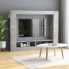 vidaXL Mueble de TV madera contrachapada gris hormigón 152x22x113 cm