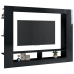 Mueble de TV madera contrachapada negro brillante 152x22x113 cm