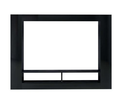 Mueble de TV madera contrachapada negro brillante 152x22x113 cm