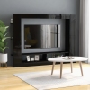 Mueble de TV madera contrachapada negro brillante 152x22x113 cm