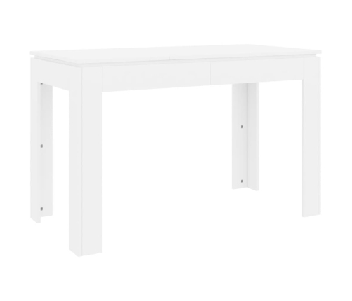 Mesa de comedor de madera contrachapada blanco 120x60x76 cm