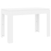 Mesa de comedor de madera contrachapada blanco 120x60x76 cm