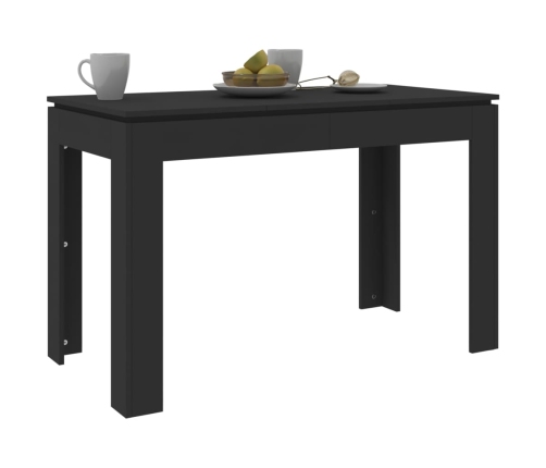 Mesa de comedor de madera contrachapada negro 120x60x76 cm