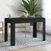 Mesa de comedor de madera contrachapada negro 120x60x76 cm