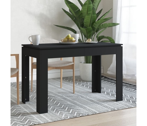 vidaXL Mesa de comedor de madera contrachapada negro 120x60x76 cm