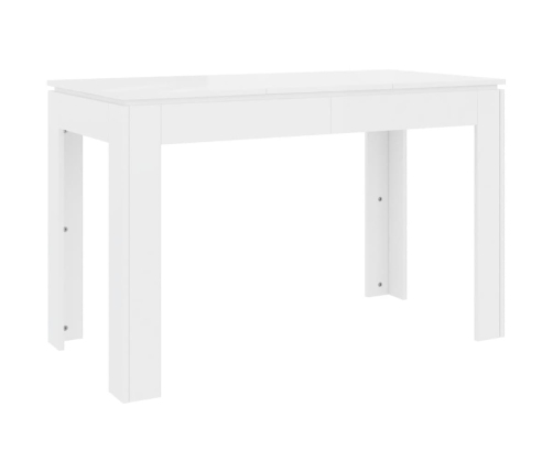 Mesa de comedor madera de ingeniería blanco brillo 120x60x76 cm