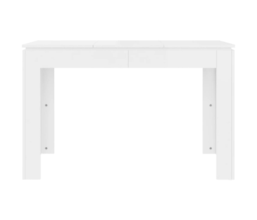 Mesa de comedor madera de ingeniería blanco brillo 120x60x76 cm