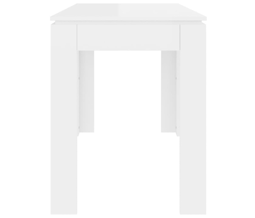 Mesa de comedor madera de ingeniería blanco brillo 120x60x76 cm