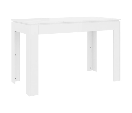 Mesa de comedor madera de ingeniería blanco brillo 120x60x76 cm