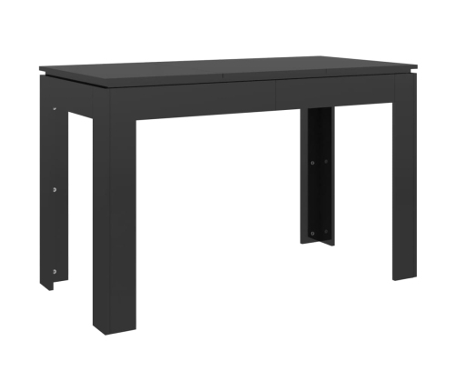 Mesa de comedor madera de ingeniería negro brillo 120x60x76 cm