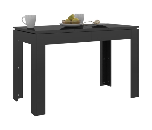 Mesa de comedor madera de ingeniería negro brillo 120x60x76 cm