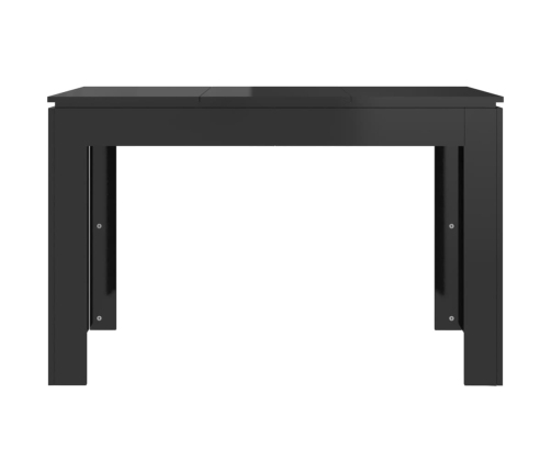 Mesa de comedor madera de ingeniería negro brillo 120x60x76 cm