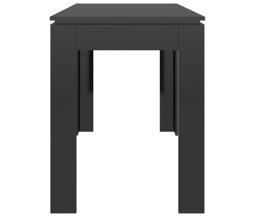 Mesa de comedor madera de ingeniería negro brillo 120x60x76 cm