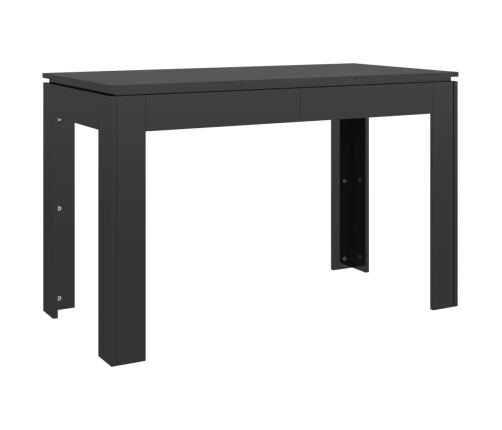 Mesa de comedor madera de ingeniería negro brillo 120x60x76 cm