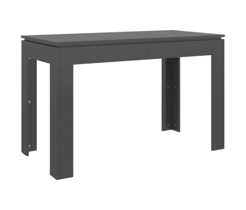 Mesa de comedor madera contrachapada gris brillo 120x60x76 cm