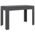 Mesa de comedor madera contrachapada gris brillo 120x60x76 cm