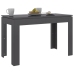 Mesa de comedor madera contrachapada gris brillo 120x60x76 cm