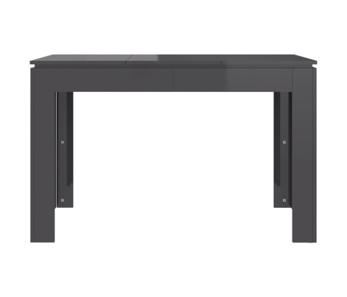 Mesa de comedor madera contrachapada gris brillo 120x60x76 cm