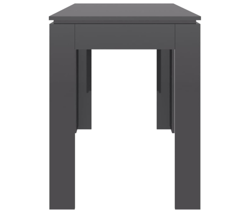 Mesa de comedor madera contrachapada gris brillo 120x60x76 cm