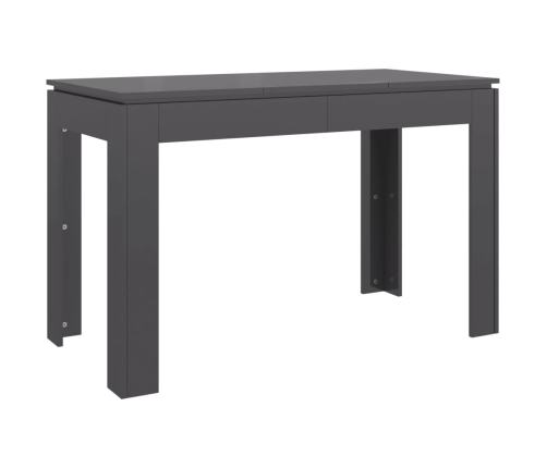 Mesa de comedor madera contrachapada gris brillo 120x60x76 cm