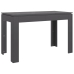 Mesa de comedor madera contrachapada gris brillo 120x60x76 cm