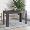 Mesa de comedor madera contrachapada gris brillo 120x60x76 cm