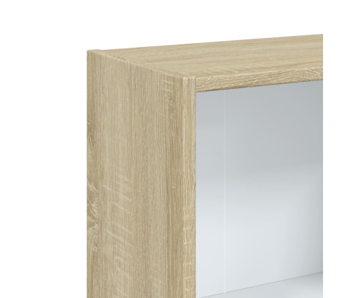 Estantería de 3 niveles madera blanco roble Sonoma 40x24x109 cm