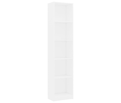 vidaXL Estantería de 5 niveles madera contrachapada blanca 40x24x175cm