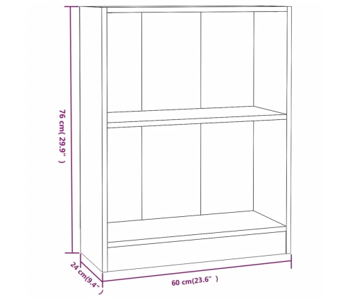 Estantería madera de ingeniería blanco 60x24x76 cm