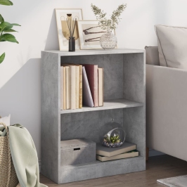 Estantería madera de ingeniería gris hormigón 60x24x76 cm