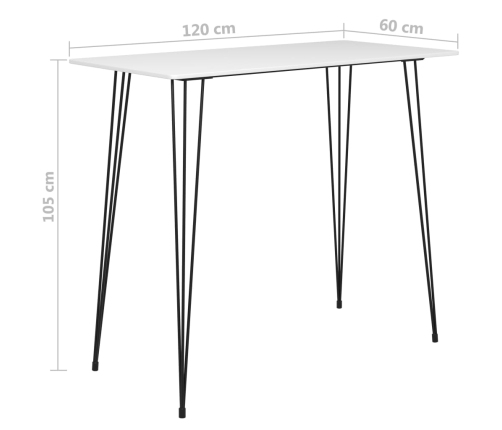 Mesa alta de cocina blanco 120x60x105 cm